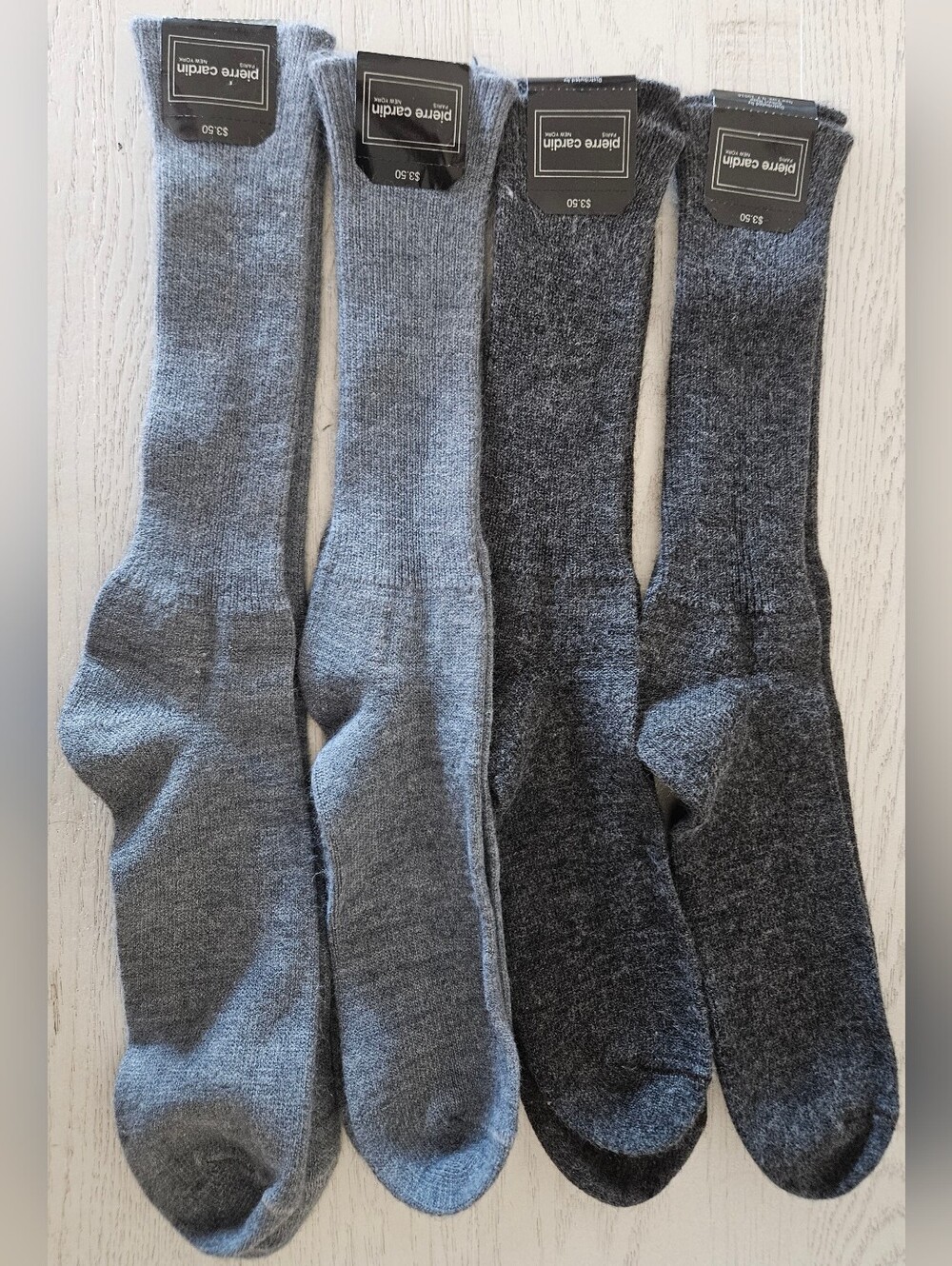 Vintage Pierre Cardin Men's Gray Dress Socks Gray Lot Of 4 NOS Made In USA